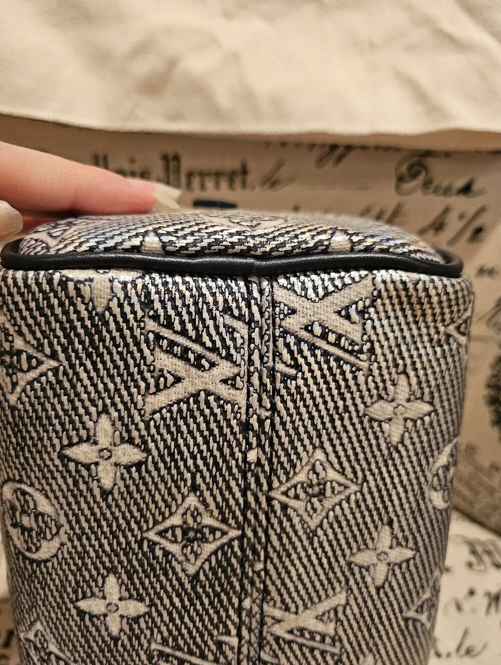 LOUIS VUITTON Speedy 20 Monoglam Bandouliere Jacquard Blue bag